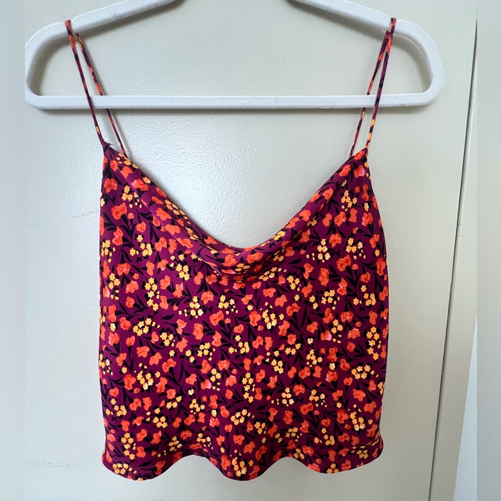 Zara floral silk cami